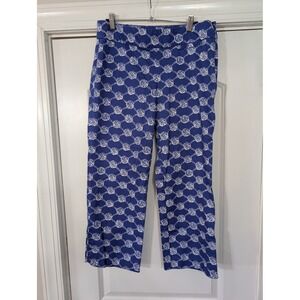 Lilly Pulitzer Palm Beach Fit Nautical Rope Ball Print Blue Cropped Pants Size 8
